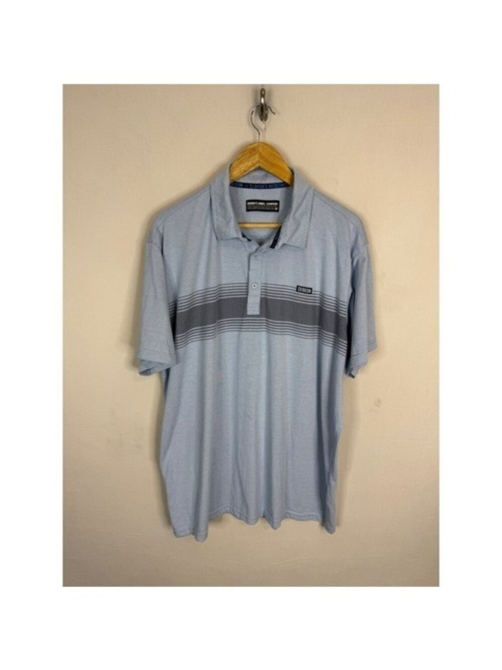 Dixxon Flannel Company D-Sport Polo Shirt Light Blue Black Stripe Mens 2X